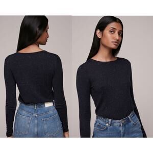 Whistles | Annie Sparkle Sweater | Navy & Silver | Sz 4